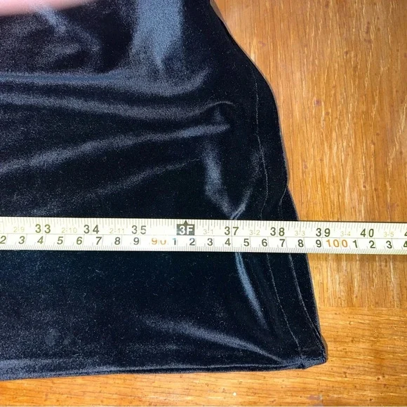 Ralph Lauren Black Velvet Sleeveless Y2K Night Out Prom Wedding Midi Dress M - Picture 7 of 9